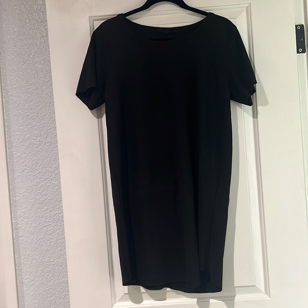 Olivaceous Faux Suede little black t-shirt dress